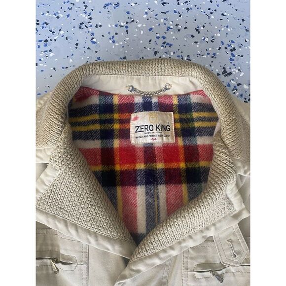 Vintage Zero King Overcoat Mens 44 Brown Wool USA Plaid Lined Missing Button - Picture 6 of 8